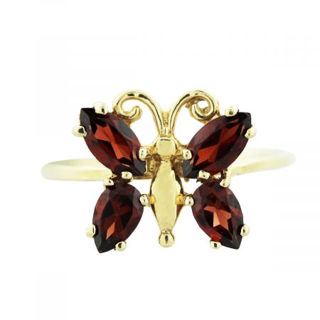 garnet butterfly ring