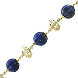 14K Yellow Gold Lapis Bracelet, lapis lazuli jewelry, vintage jewelry boca raton