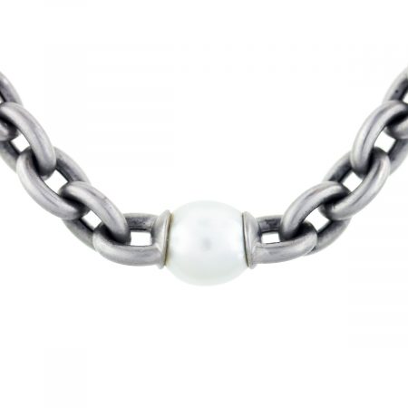 pearl chain link necklace