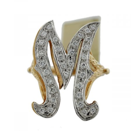 Diamond M Gold Ring