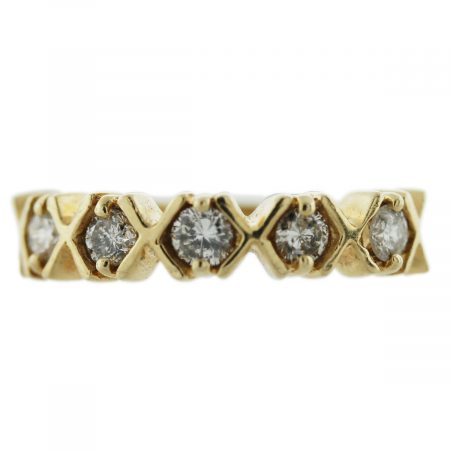 X Design Gold Diamond Ring