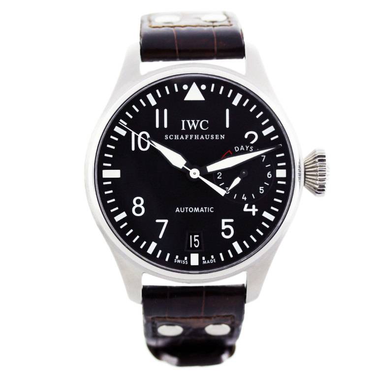 IWC Stainless Steel Big Pilot Wristwatch with Date red, iwc stainless steel watch