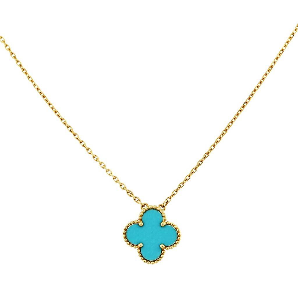 Van Cleef & Arpels Vintage Alhambra Turquoise Pendant-Boca Raton