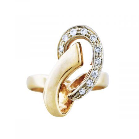 gold diamond loop ring