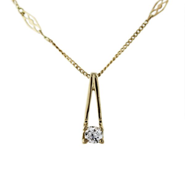solitaire diamond pendant in gold
