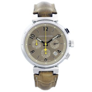 louis vuitton q1122 beige watch