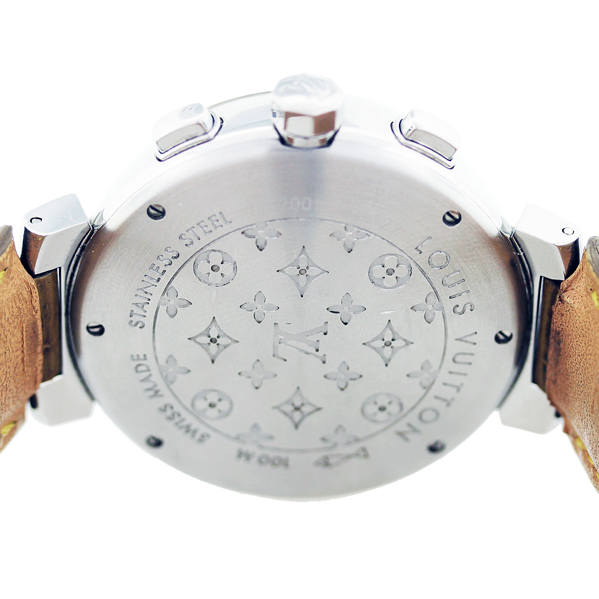 LOUIS VUITTON Stainless Steel Damier Graphite 41mm Tambour Quartz Watch  1302009