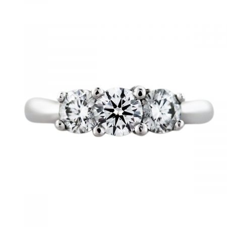 3 stone round diamond engagement ring
