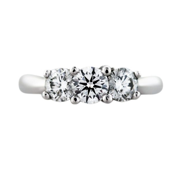 3 stone round diamond engagement ring