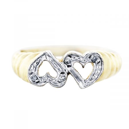 double heart diamond ring
