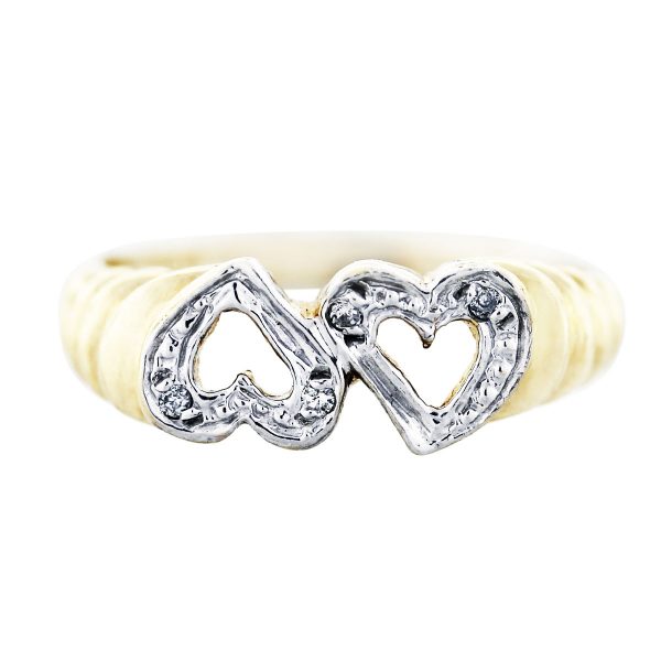 double heart diamond ring