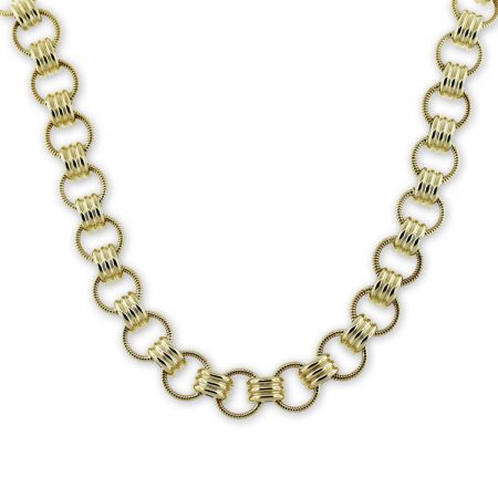 Yellow Gold Large Spring Ring Necklace