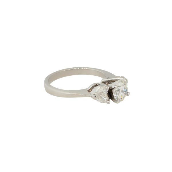Platinum 1.50ctw Diamond Heart Shaped Engagement Ring with Side Diamonds