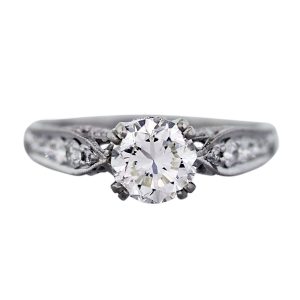 Vintage Style 1.34 Carat Solitaire Diamond Engagement Ring