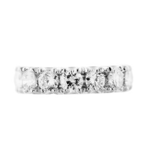 Platinum 2ct Round Brilliant Diamond Wedding Band