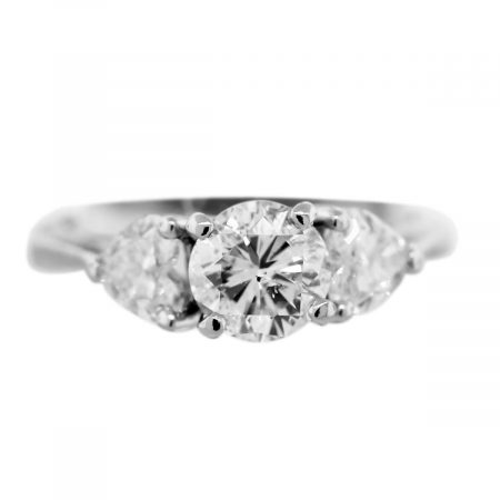 Platinum 3-Stone Diamond Heart Ring