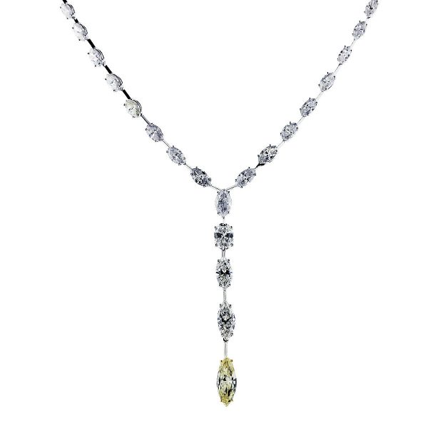 marquise diamond drop necklace 1