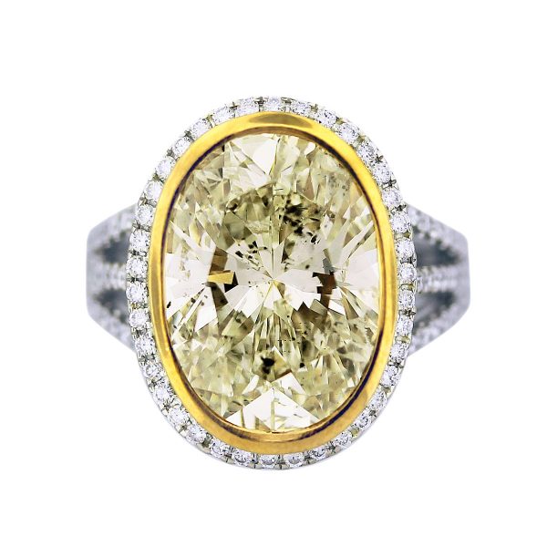 8 carat oval cut yellow diamond engagement ring