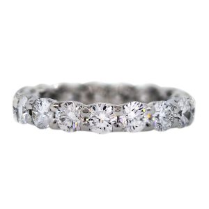 3 carat round brilliant diamond weddding ring eternity bang