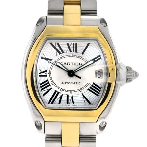 Two tone Cartier Roadster, pre owned Cartier watches, authentic used Cartier