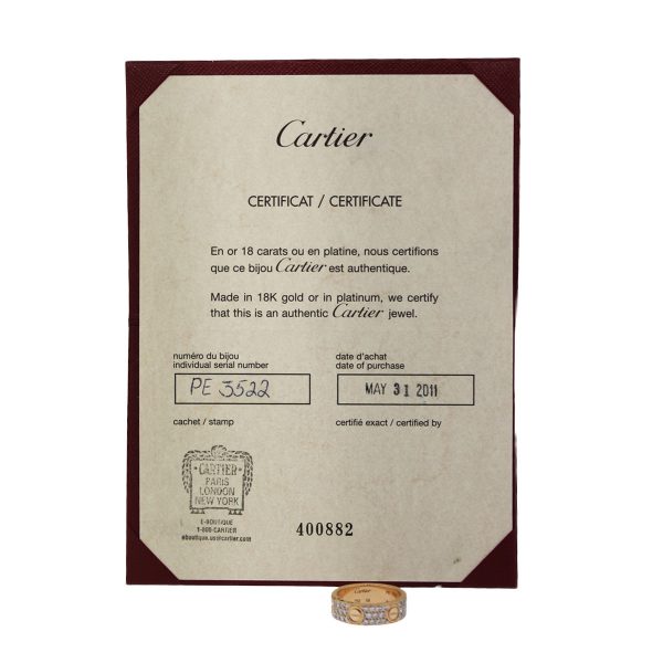 Cartier LOVE Ring Papers