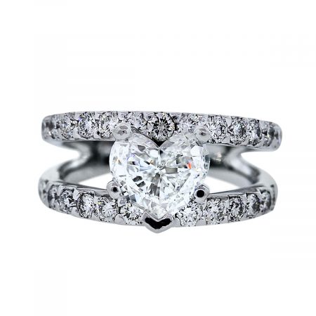 Estate Heart Shaped Diamond Engagement Ring