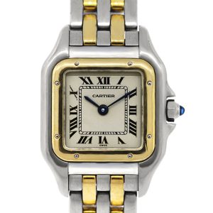 Cartier Panthere Two Tone Two Row Bracelet Ladies Watch