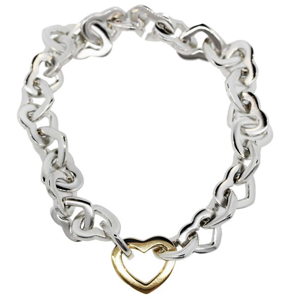 Tiffany & Co. Sterling Silver hear link bracelet