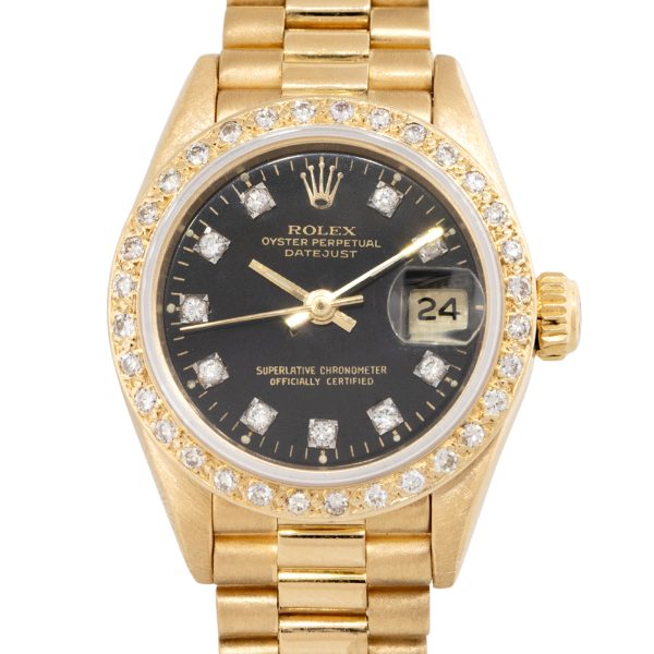 Rolex 69278 Datejust 18k Yellow Gold Ladies Presidential Watch