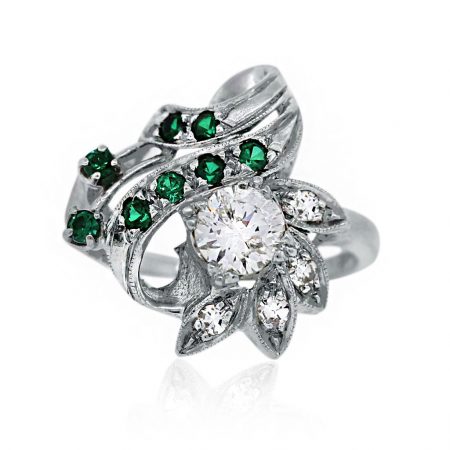 Diamonds and emerald Ring
