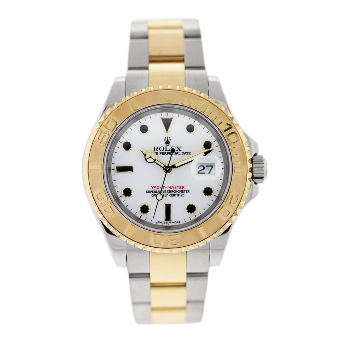 Rolex Yachtmaster 16623 Two Tone White Dial Mens Watch-Boca Raton