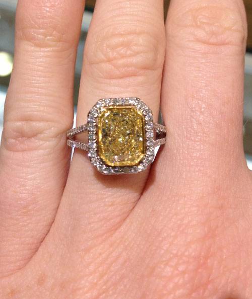 Canary diamond engagement ring