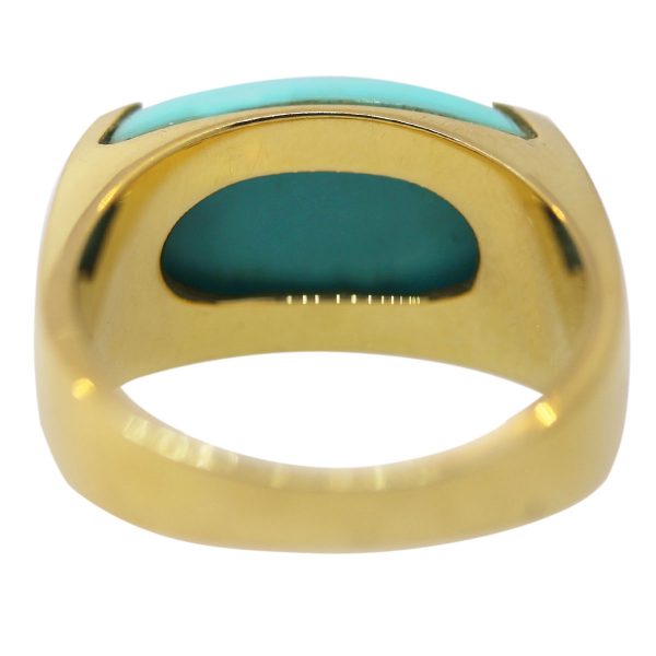 Bulgari Bvlgari 18k Gold Tronchetto Turquoise Ring