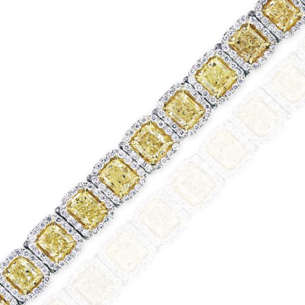 22 Carat Fancy Yellow Diamond Platinum Bracelet
