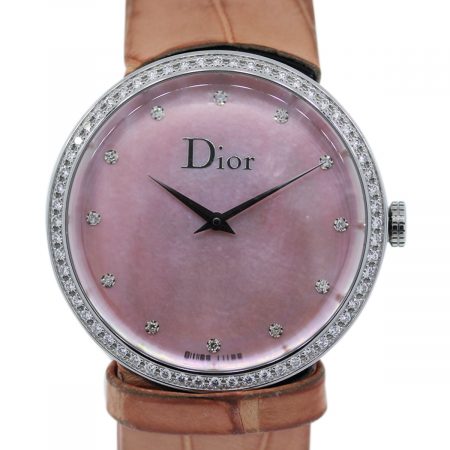 Dior Stainless Steel Pink MOP Diamond Watch