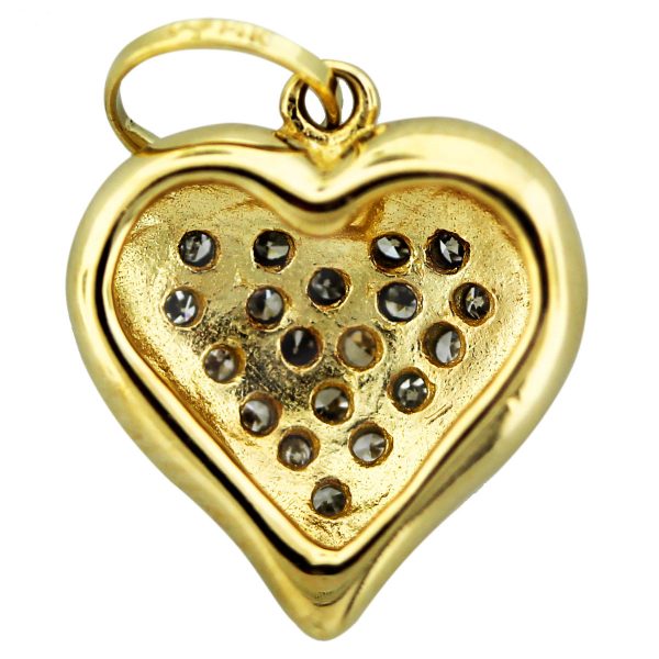 14kt gold cushion heart pendant