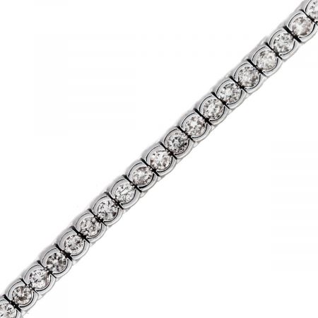 You are viewing this 14k White Gold 3ctw Half Bezel Set Diamond Tennis Bracelet!