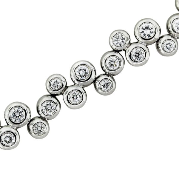 You are viewing this 14k White Gold 4.50ctw Diamond Bubble Bracelet!