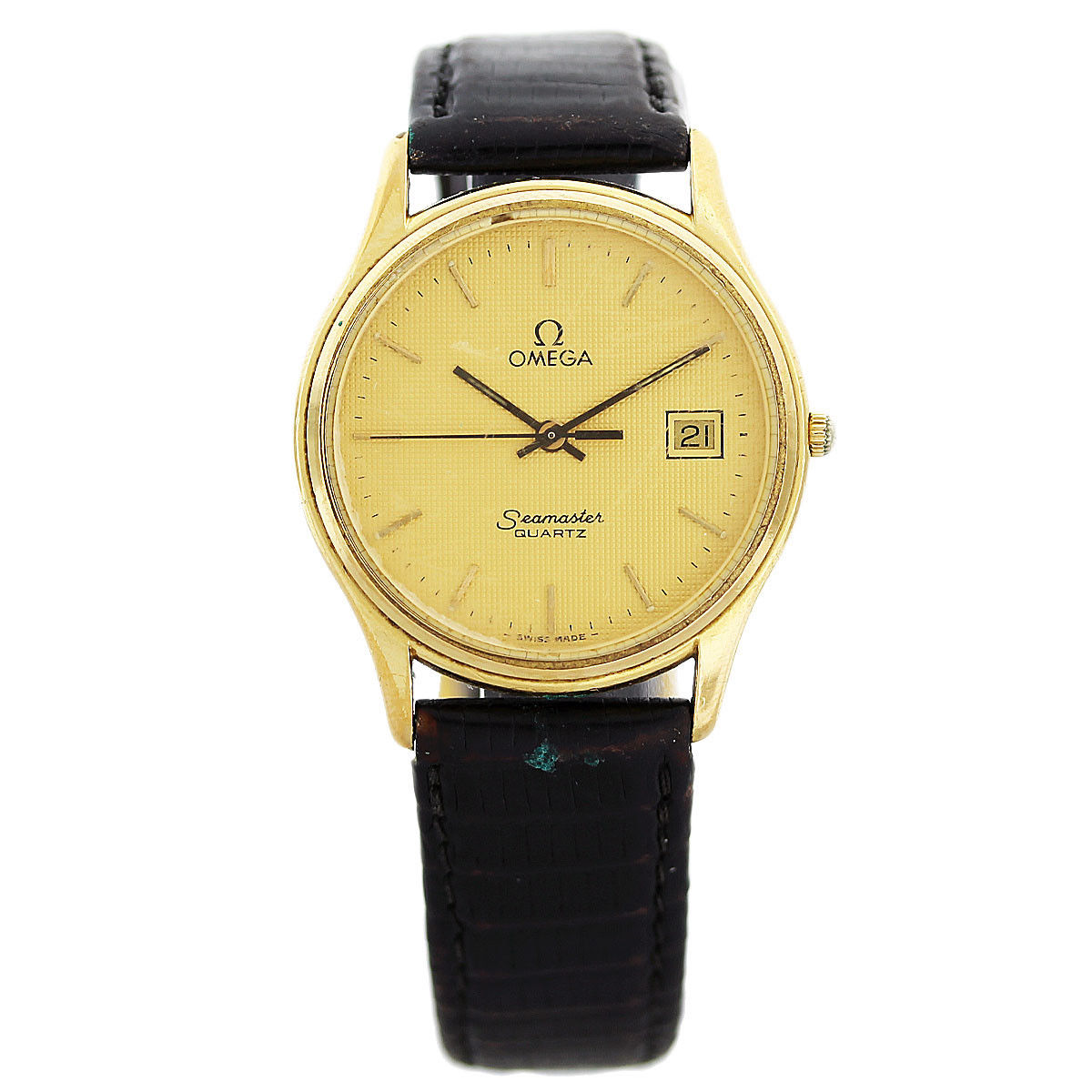 Vintage Omega Seamaster Goldtone Quartz Wristwatch 1430