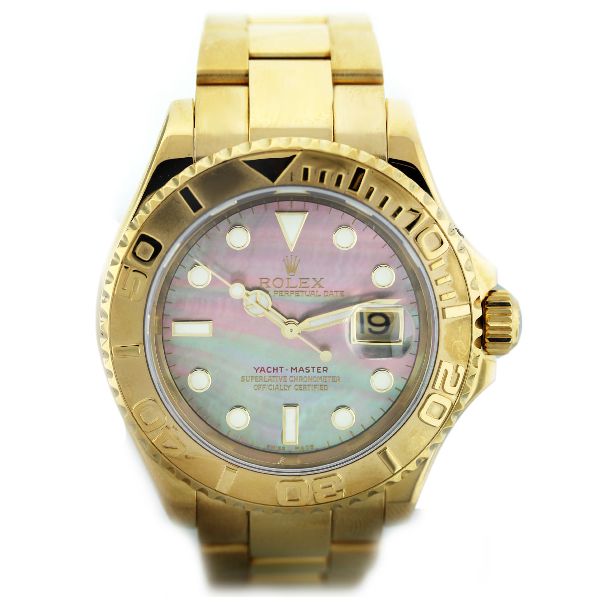 rolex yacht master gold mother of pearl