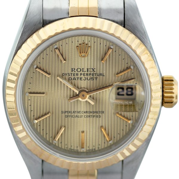 Rolex Datejust 6917 Two Tone Champagne Pin-Striped Dial Watch