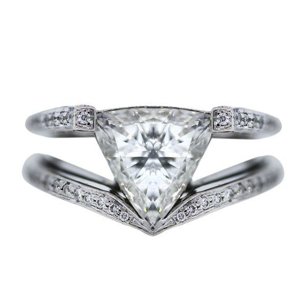 4.70ctw Trillion Cut Diamond Engagement Ring