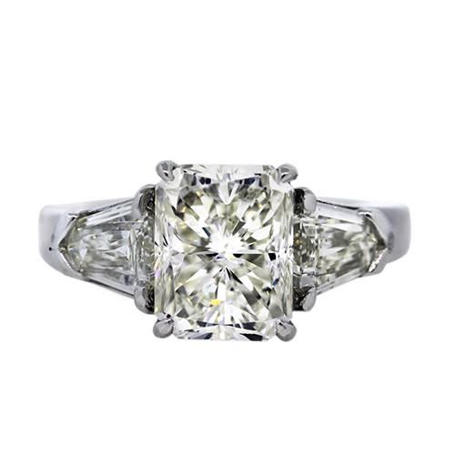 Platinum 4.01 Radiant Cut Diamond Engagement Ring