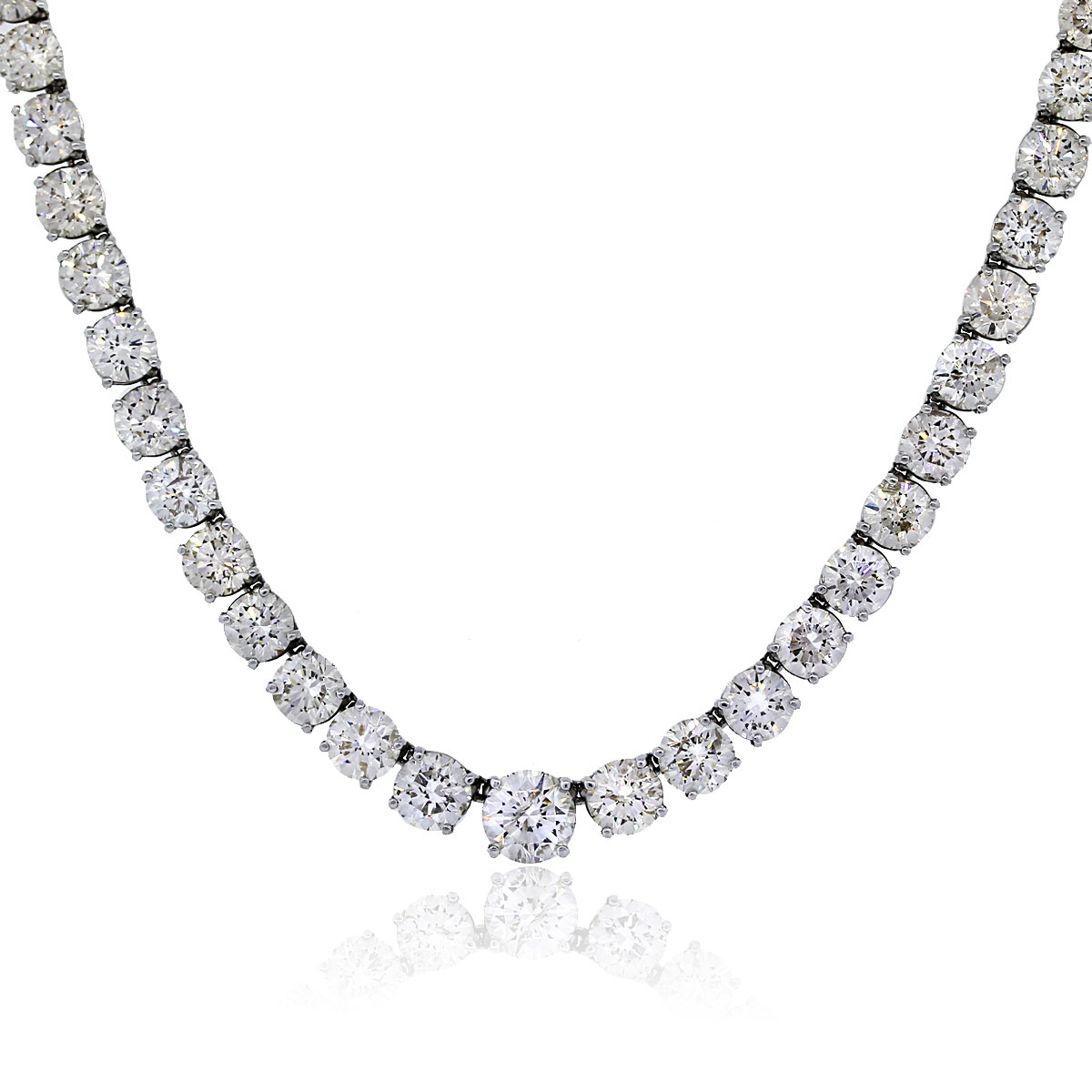 Platinum 50.01Ctw Round Diamond Tennis Necklace-Boca Raton