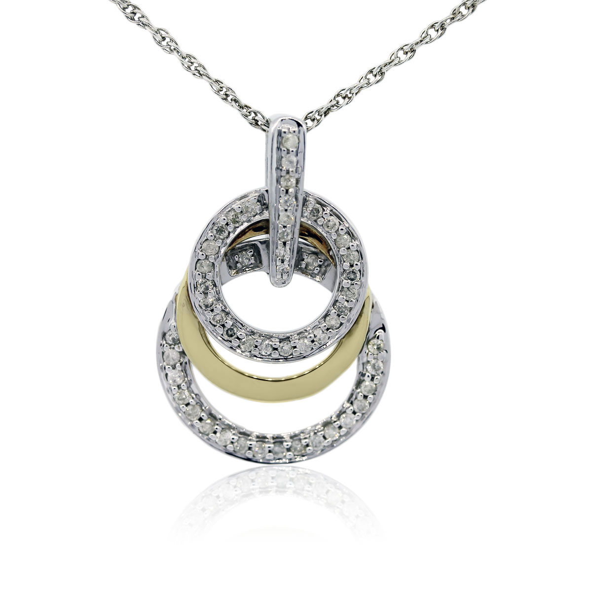 Fire & Ice Double Circle Diamond Pendant 001-160-05848 | Koser Jewelers |  Mount Joy, PA