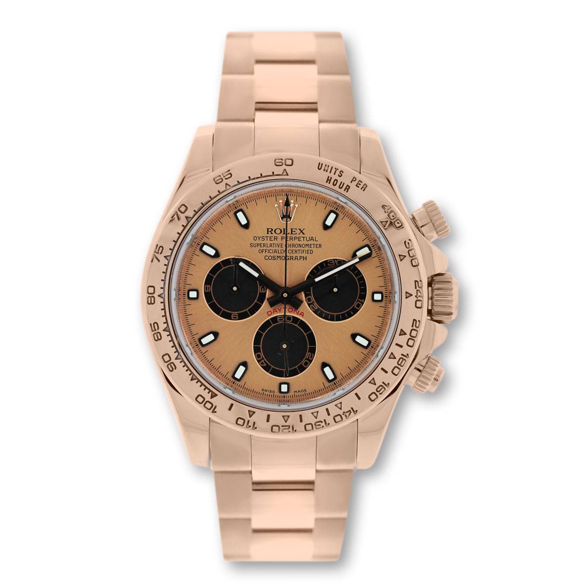 Rolex Daytona Everose 116505 18k Rose Gold New Style Mens Watch