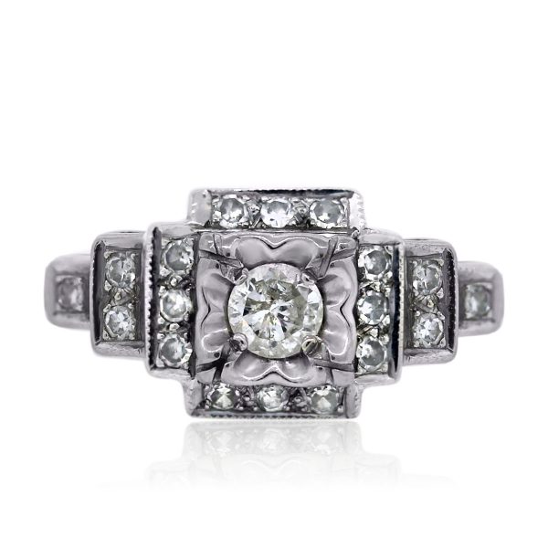 Estate Vintage Style Diamond Engagement Ring