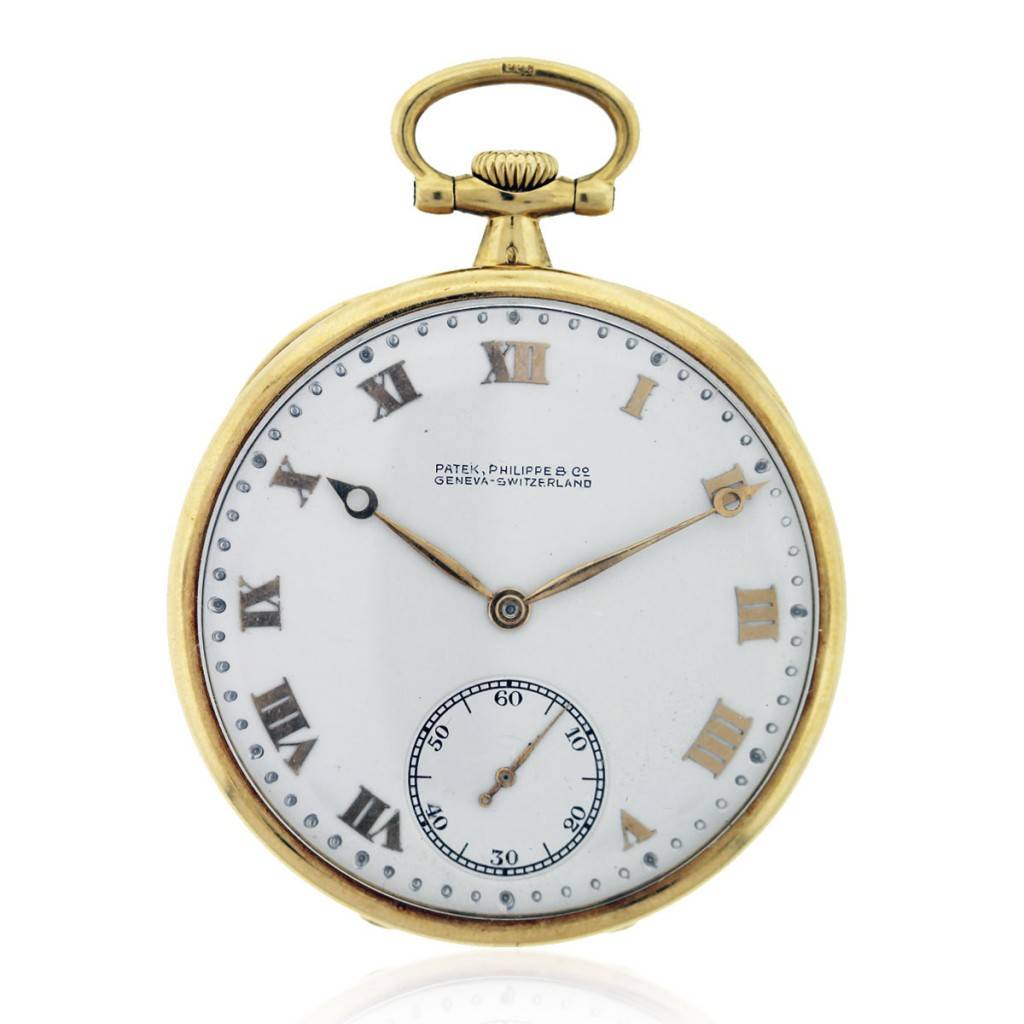 Patek Philippe Gold Pocket Watch Yellow 18k sapphire crystal