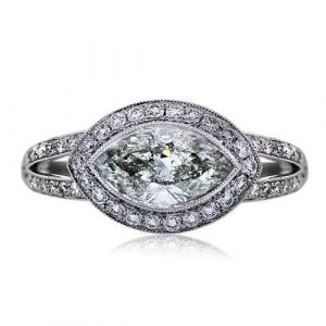 Platinum 1.49 Carat Marquise Cut Engagement Ring