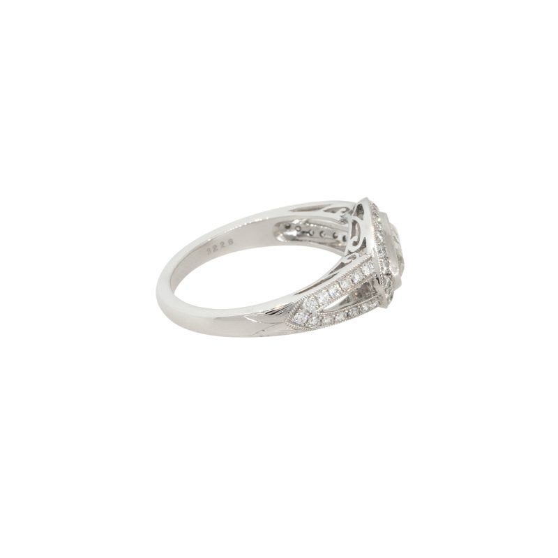Platinum 1.49ctw Marquise Cut Halo Engagement Ring